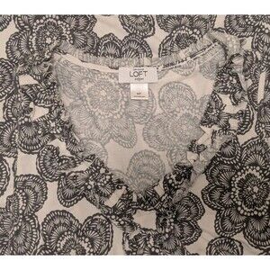 Ann Taylor LOFT Gray White Floral Sleeveless Mini Dress Size Medium Petite